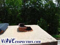 Damaged chimney flue. WAVE Home Inspector MA