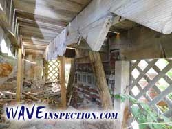 Unconventional deck framing. WAVE Home Inspector MA